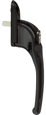 Black cranked window handle