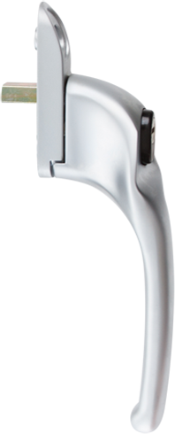 Brushed chrome cranked window handle