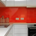 Red kitchen splashback, Grove