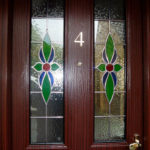Stained glass front door, Burford